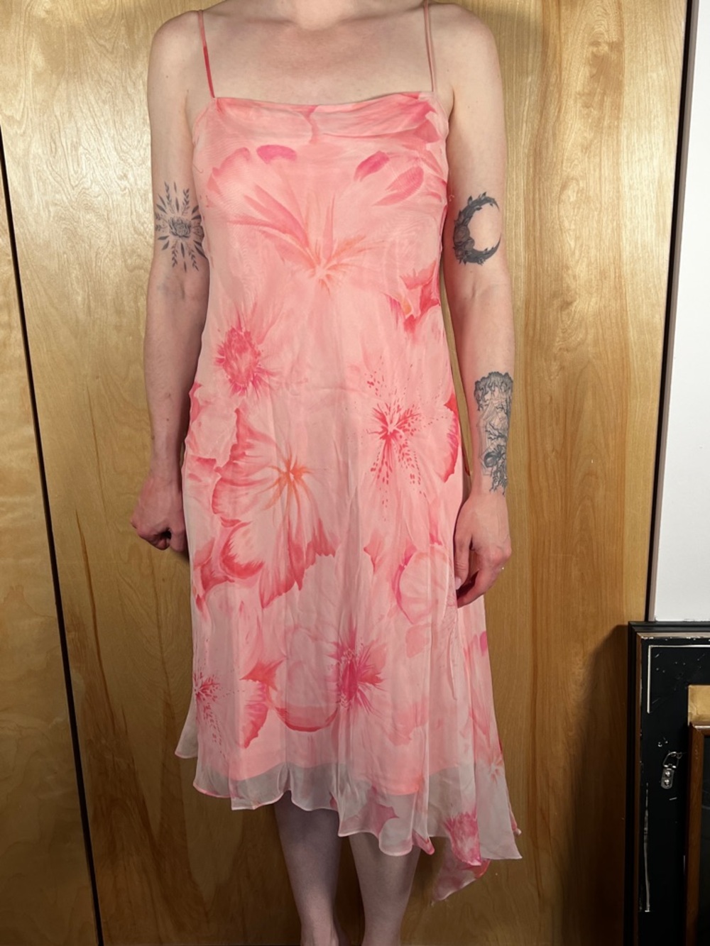 Laundry By Shelli Segal Pink Floral Slip Midi Dress